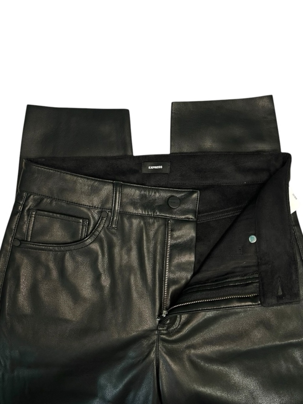 Express High Waisted Faux Leather 90s Skinny Pant Size 6 - Picture 7 of 9